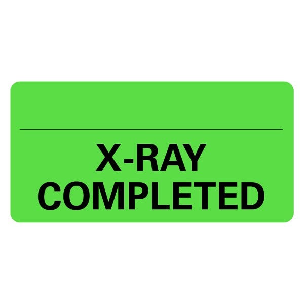 X-RAY COMPLETED Medical Labels 2" x 1" Green Labels (500 labels)