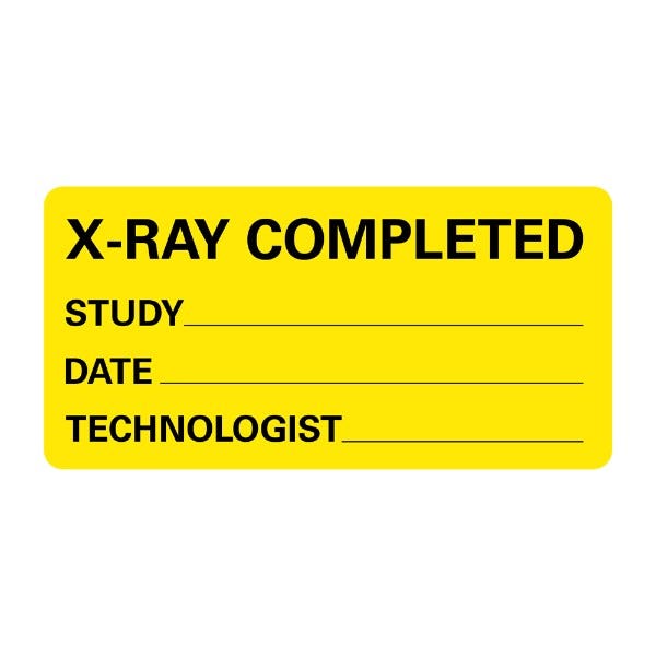 X-RAY COMPLETED STUDY DATE Medical Labels 2" x 1" Yellow Labels (500 labels)