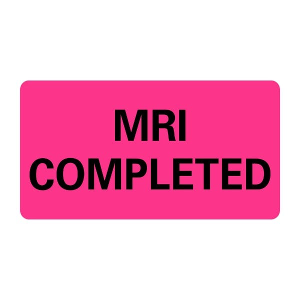 MRI COMPLETED Labels 2" x 1" Pink Labels (500 labels)