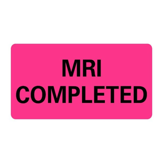 MRI COMPLETED Labels 2" x 1" Pink Labels (500 labels)