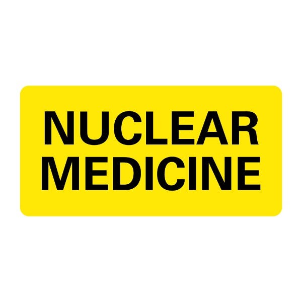 NUCLEAR MEDICINE Labels 2" x 1" Yellow Labels (500 labels)