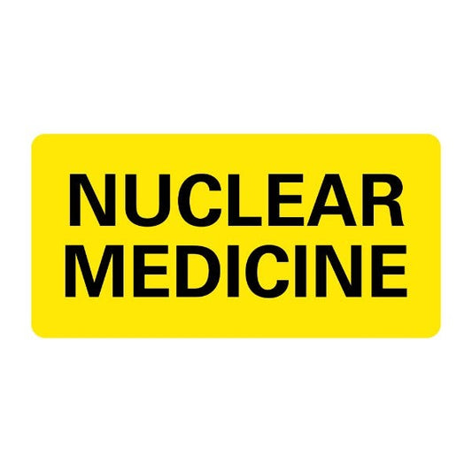 NUCLEAR MEDICINE Labels 2" x 1" Yellow Labels (500 labels)