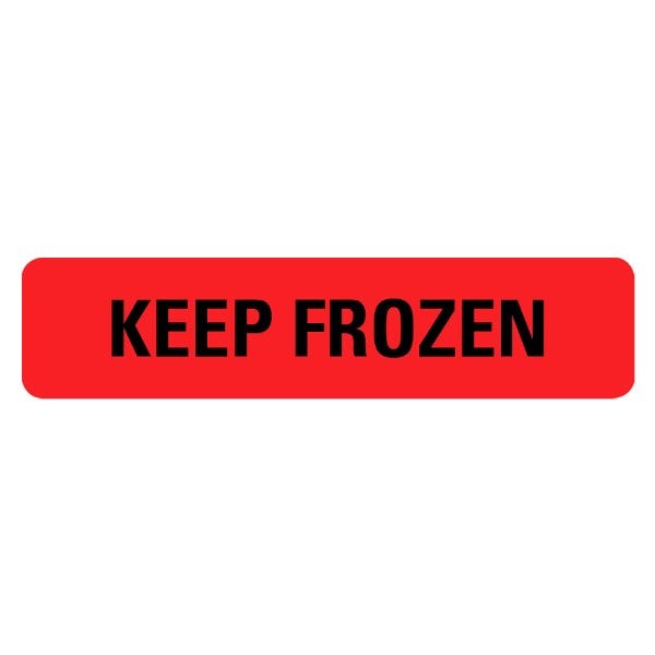 KEEP FROZEN Stickers .375" x 1.625" Red Frozen Labels (500 labels)