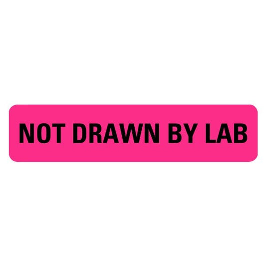 NOT DRAWN BY LAB Medical Labels .375" x 1.625" Pink Labels (500 labels)