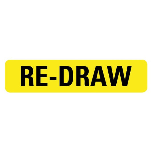 RE-DRAW Medical Labels .375" x 1.625" Yellow Labels (500 labels)