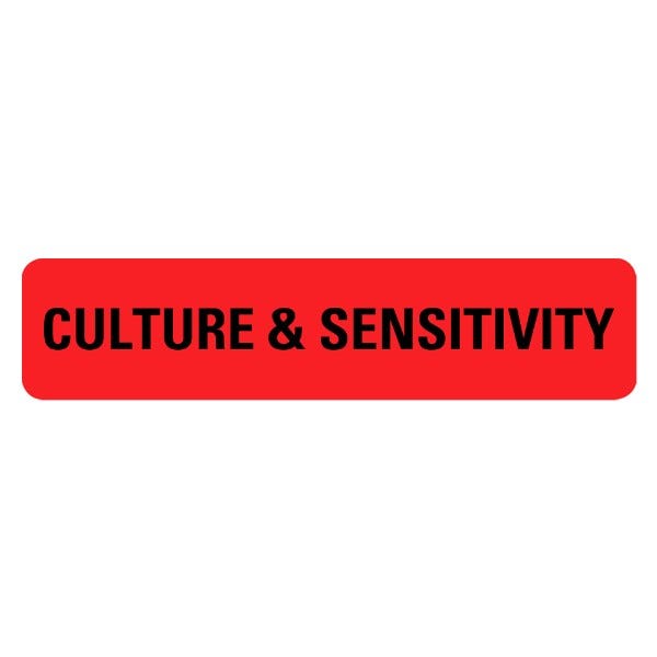 CULTURE & SENSITIVITY Labels .375" x 1.625" Red Labels (500 labels)