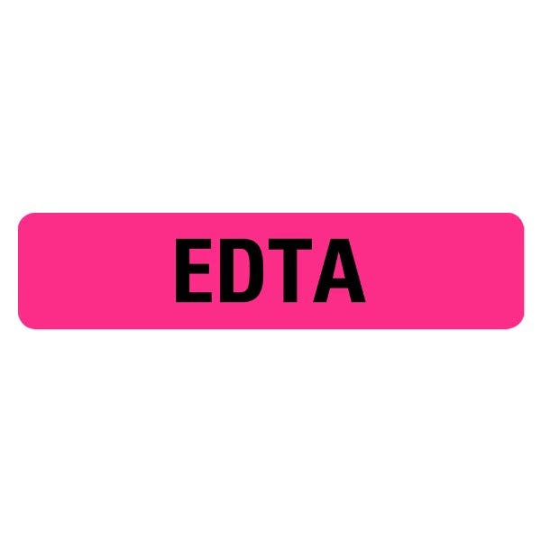 EDTA Medical Labels .375" x 1.625" Pink Labels (500 labels)