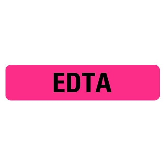 EDTA Medical Labels .375" x 1.625" Pink Labels (500 labels)