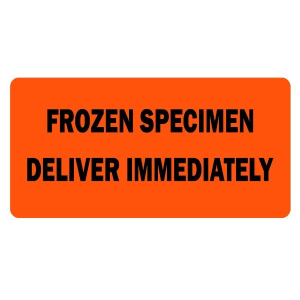 Frozen Specimen Deliver Immediately Medical Label 2" x 1" (Q=500 labels)