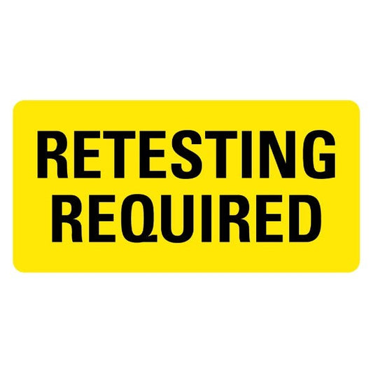 RETESTING REQUIRED Labels 2" x 1" Labels (500 labels)