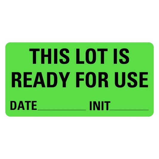 THIS LOT IS READY FOR USE Medical Labels 2" x 1" Labels (500 labels)