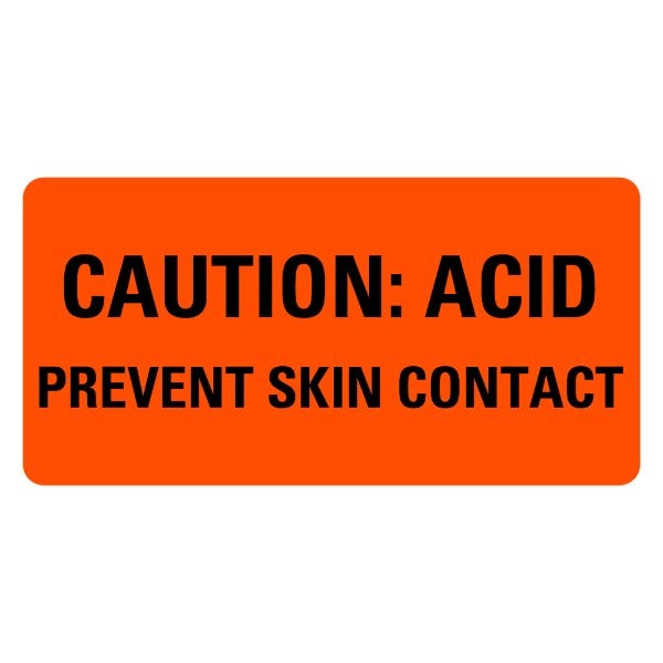 CAUTION ACID Prevent Skin Contact Medical Labels 2" x 1" Labels (500 labels)