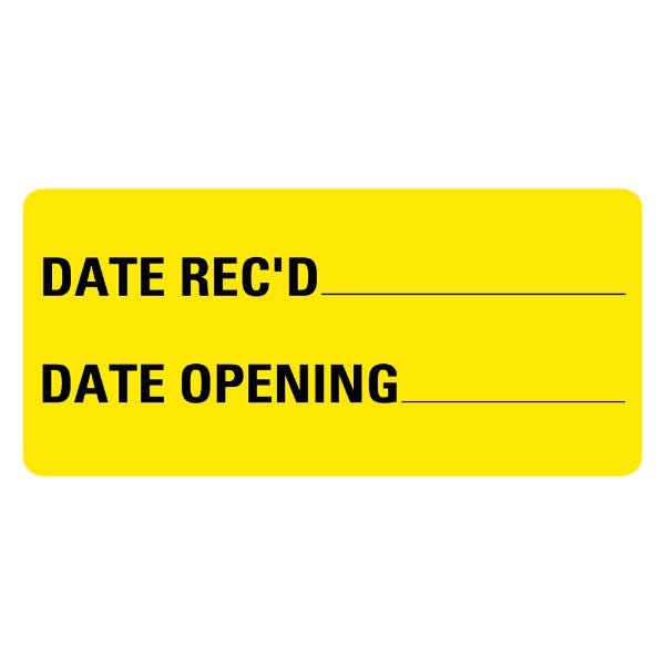 Date Rec'd Date Opening Medical Labels 2" x 1" Labels (500 labels)