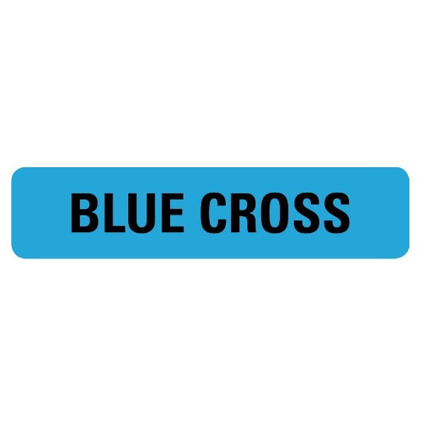 BLUE CROSS Medical Labels .375" x 1.625" Blue Labels (500 labels)