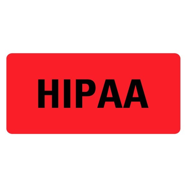 HIPAA Records Labels 2" x 1" Red Labels (500 labels)