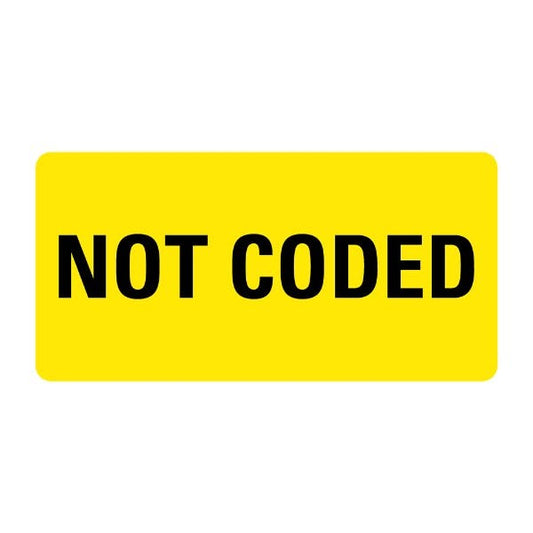 NOT CODED Labels 2" x 1" Yellow Labels (500 labels)