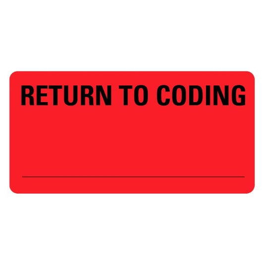 RETURN TO CODING Labels 2" x 1" Red Labels (500 labels)