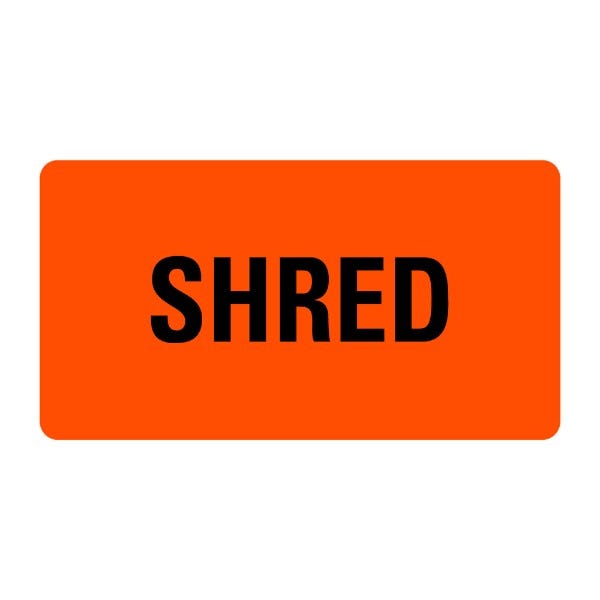 SHRED Labels 2" x 1" Labels (500 labels)