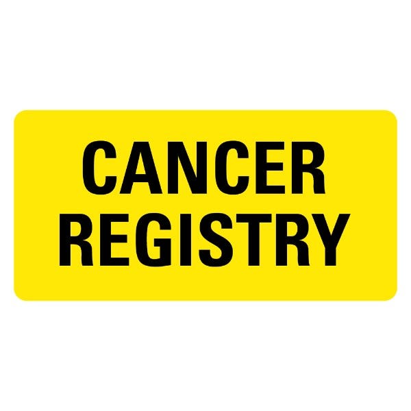 CANCER REGISTRY Labels 2" x 1" Yellow Labels (500 labels)