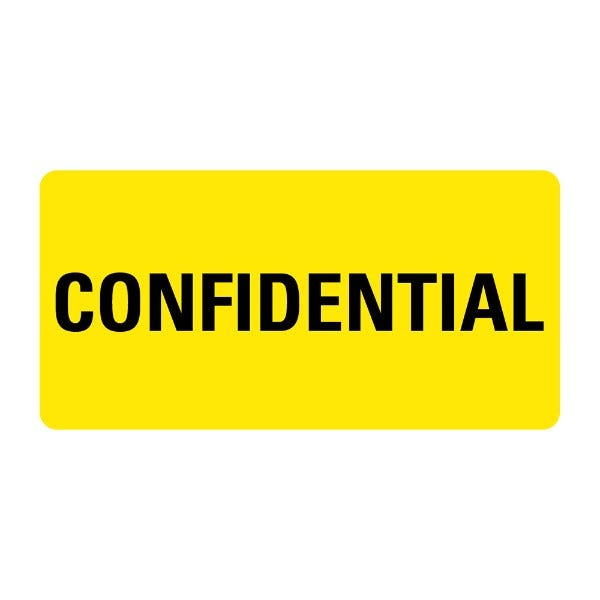 CONFIDENTIAL Labels 2" x 1" Yellow Labels (500 labels)