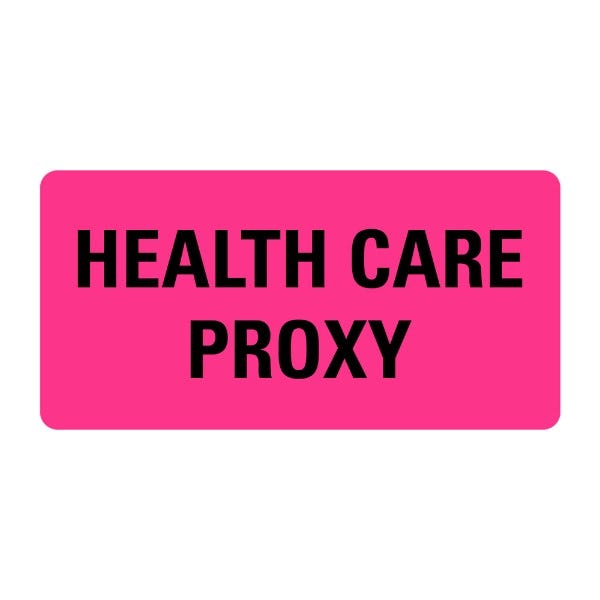 HEALTH CARE PROXY Labels 2" x 1" Pink Labels (500 labels)