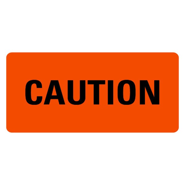 Caution Medical Labels 2" x 1" Orange Labels (500 labels)