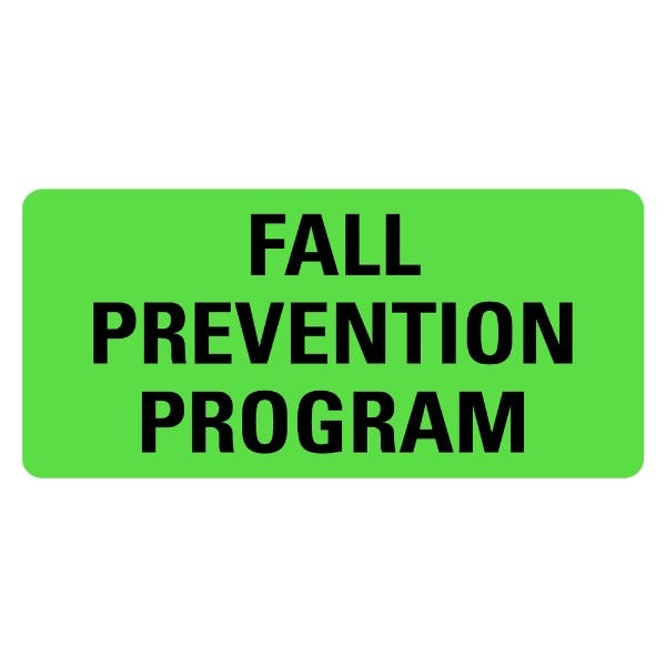FALL PREVENTION Labels 2" x 1" Green Labels (500 labels)