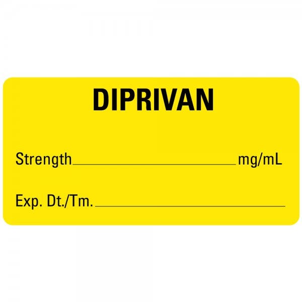 2"x1" DIPRIVAN Strength Medical Healthcare Labels 2" x 1" labels (500 labels)