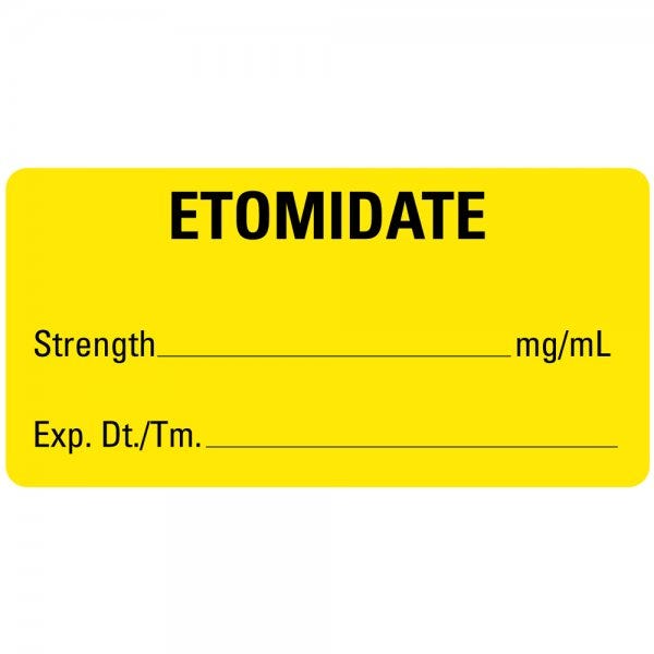 2"x1" ETOMIDATE Medical Healthcare Labels 2" x 1" labels (500 labels)