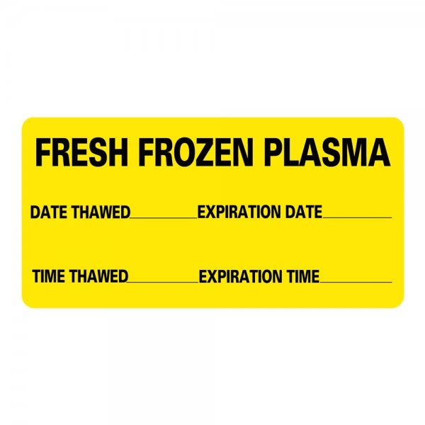 Fresh Frozen Plasma Medical Labels 2" x 1" Labels (500 labels)