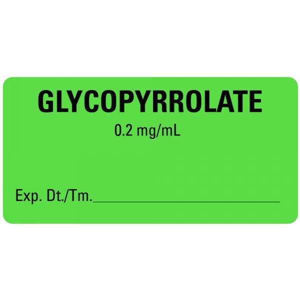 2"x1" GLYCOPYRROLATE Medical Healthcare Labels 2" x 1" Labels (500 labels)