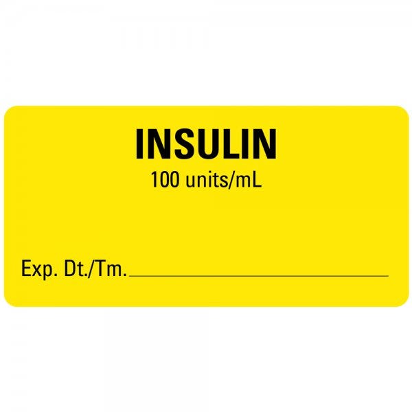 2"x1" INSULIN Medical Labels 2" x 1" Labels (500 labels)