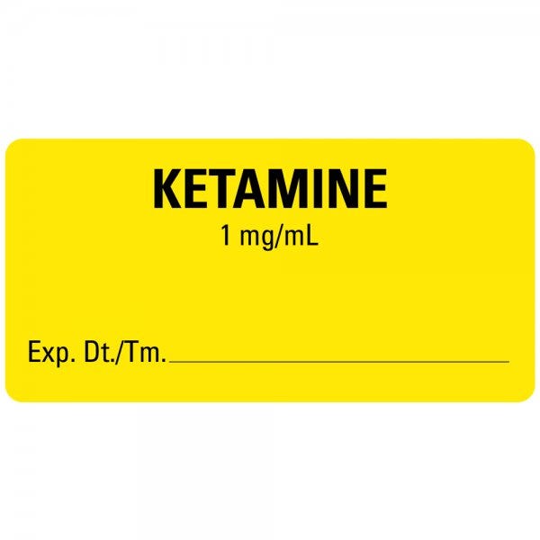KETAMINE Medical Labels - Yellow, 2" x 1" 2" x 1" Labels (500 labels)