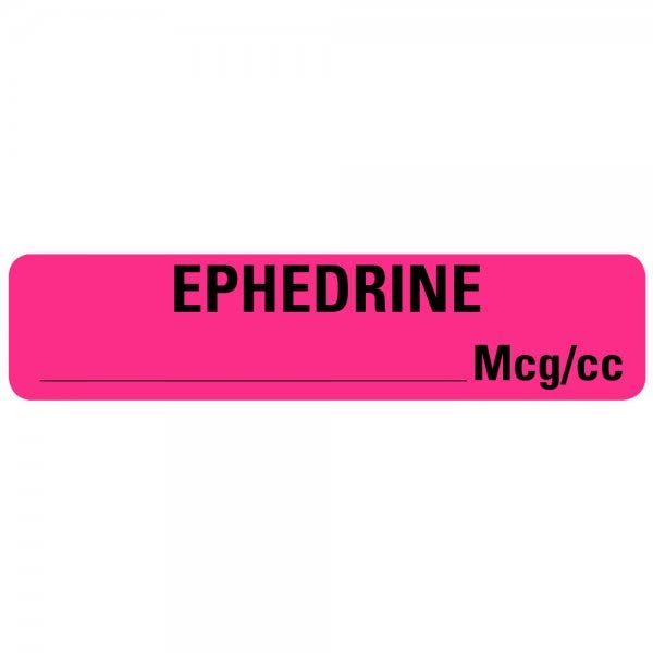 0.375" x 1.625" EPHEDRINE MCG/CC Drug Syringe (500 labels)