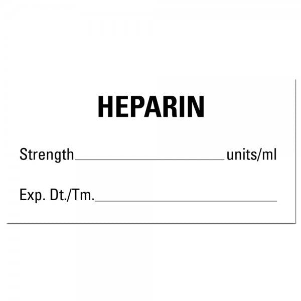 2"x1" HEPARIN Medical Healthcare Labels 2" x 1" Labels (500 labels)