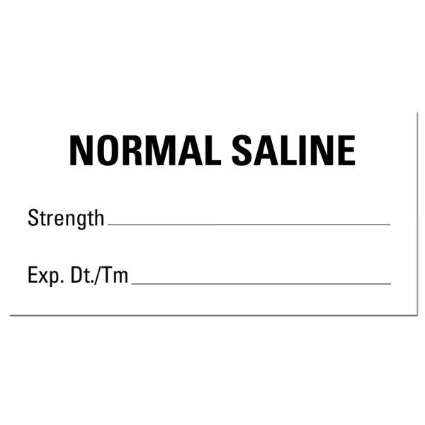 NORMAL SALINE Labels 2"x1" 2" x 1" Labels (500 labels)