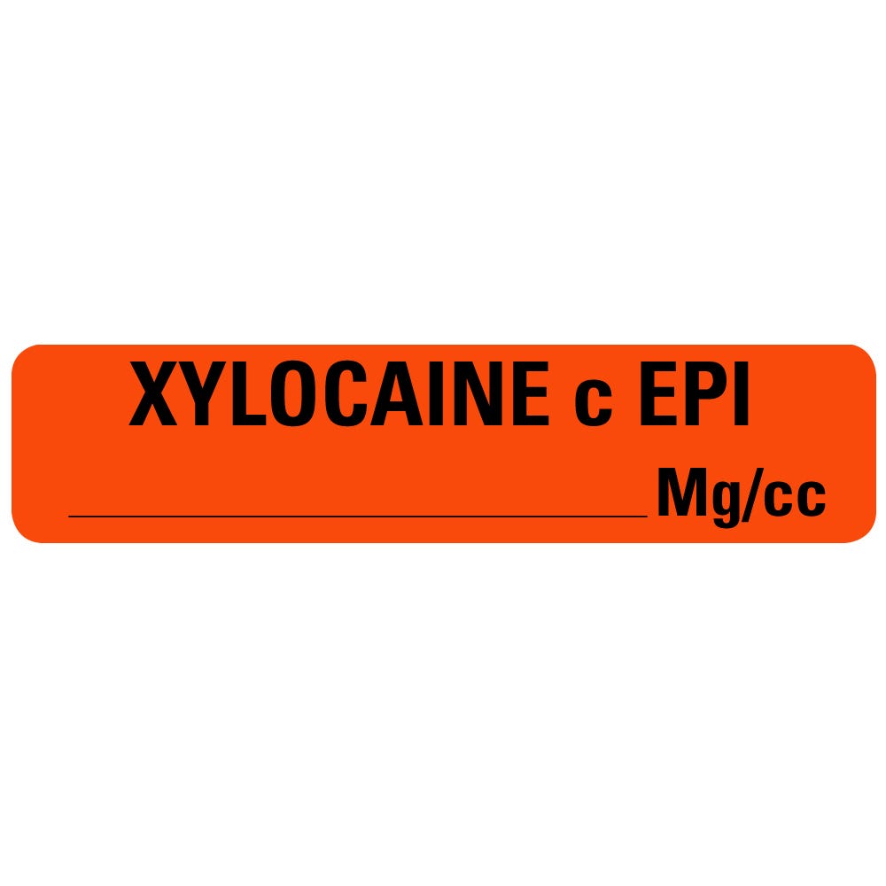 Xylocaine X EPI Labels with Mg/cc .375" x 1.625" (500 labels)