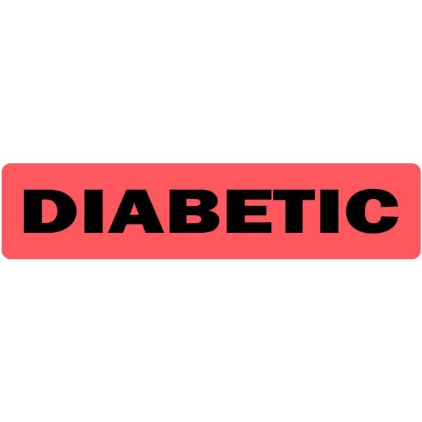 Diabetic Medical Labels .375" x 1.625" Red Labels (500 labels)