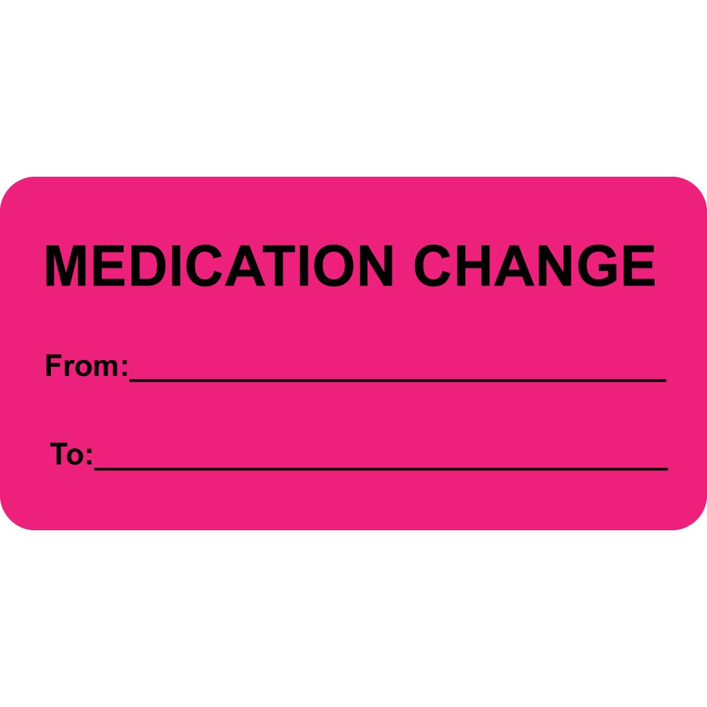2"x1" Medication Change Labels 2" x 1" Rectangle (500 labels)