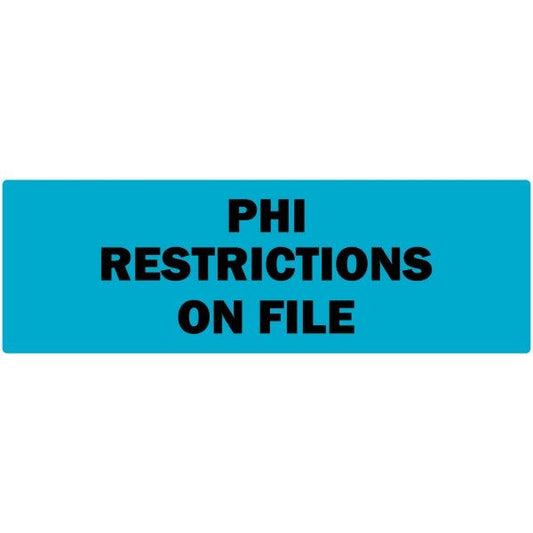 PHI Restrictions on File Labels 2" x 1" Labels (500 labels)