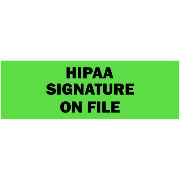 HIPAA Signature on File Labels 2" x 1" Labels (500 labels)