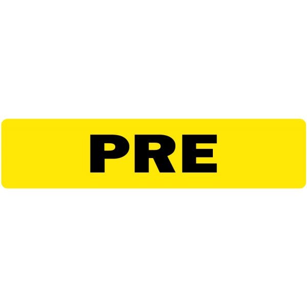 Pre Medical Labels .375" x 1.625" fluorescent yellow medical label (500 labels)