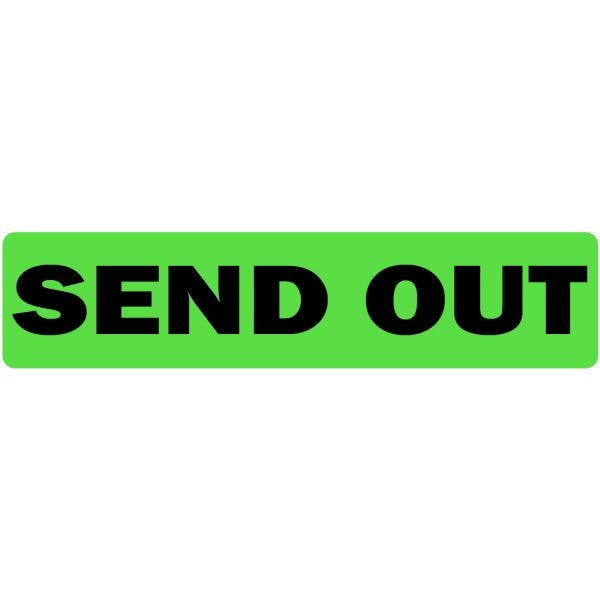 Send Out Medical Labels .375" x 1.625" fluorescent green Pack of 500 labels