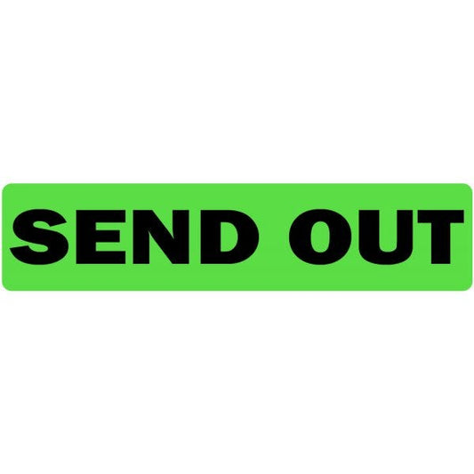Send Out Medical Labels .375" x 1.625" fluorescent green Pack of 500 labels