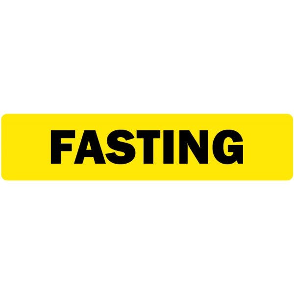 Fasting Medical Labels .375" x 1.625" fluorescent yellow medical labels