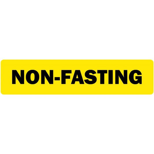 Non-Fasting Medical Labels .375" x 1.625" fluorescent yellow (500 labels)