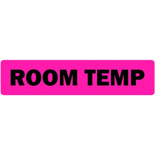 Room Temp Medical Labels .375" x 1.625" fluorescent pink Pack of 500 labels
