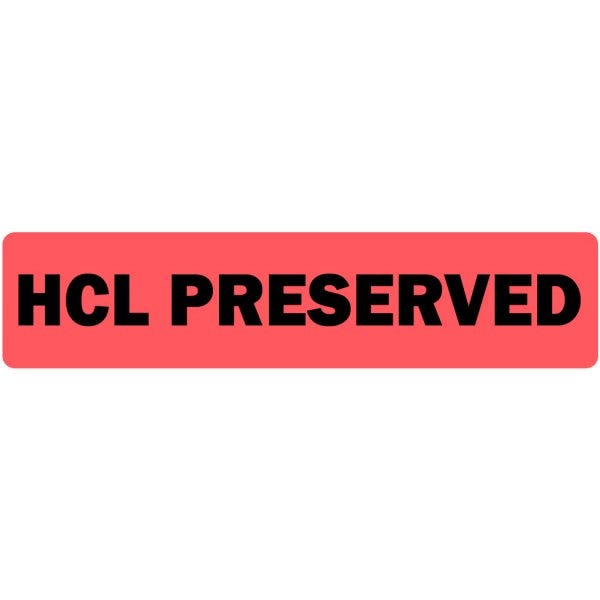 HCL Preserved Medical Labels .375" x 1.625" red medical labels (500 labels)