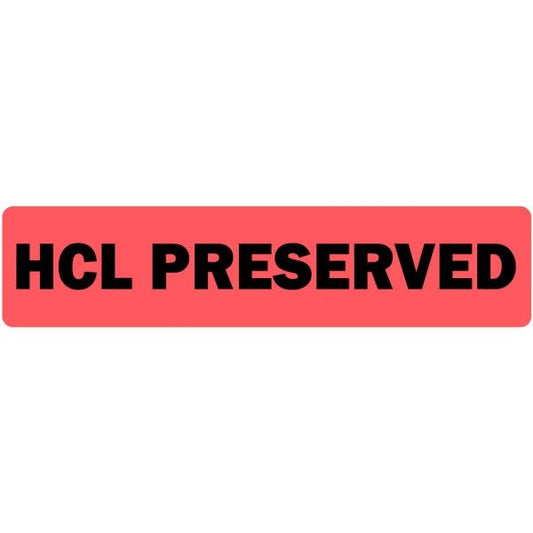 HCL Preserved Medical Labels .375" x 1.625" red medical labels (500 labels)