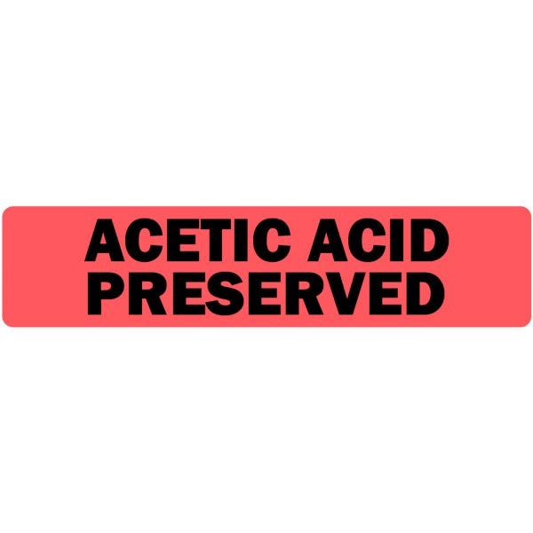 Acetic Acid Preserved Medical Labels .375" x 1.625"  medical label Pack of 500